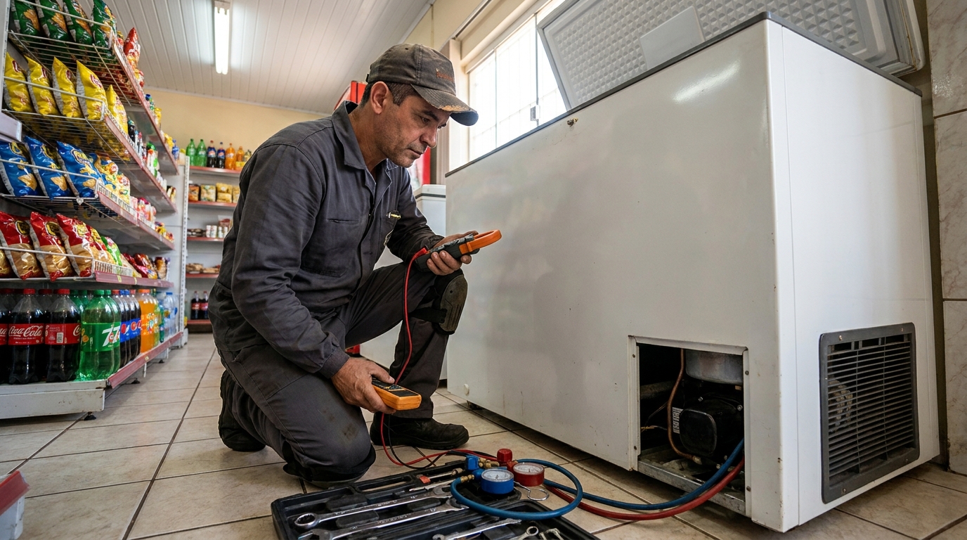 Reparo na placa eletrônica do freezer em Belo Horizonte‑MG